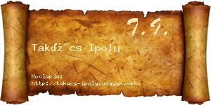 Takács Ipoly névjegykártya